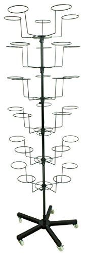 30-hat floor display rack