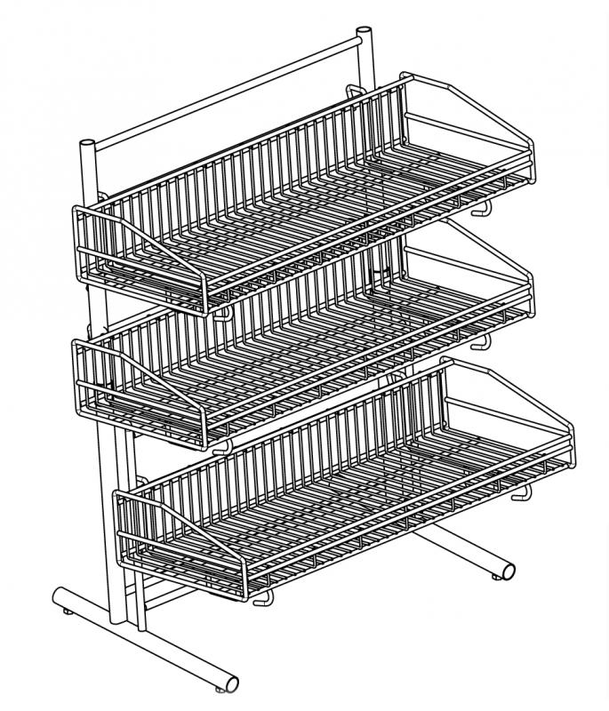 3-tier display racks