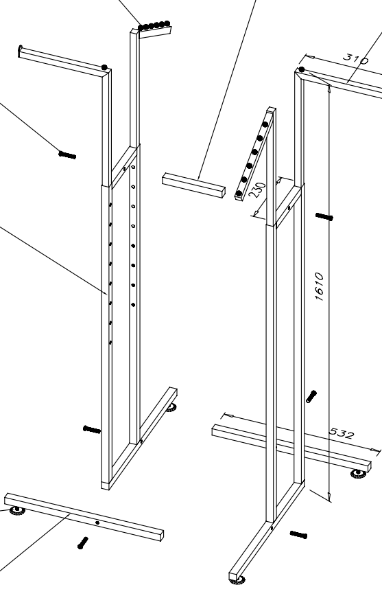 4 way garment rack