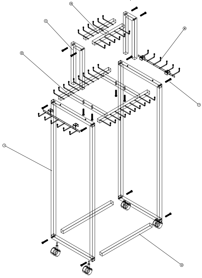 Belt-tie island display rack