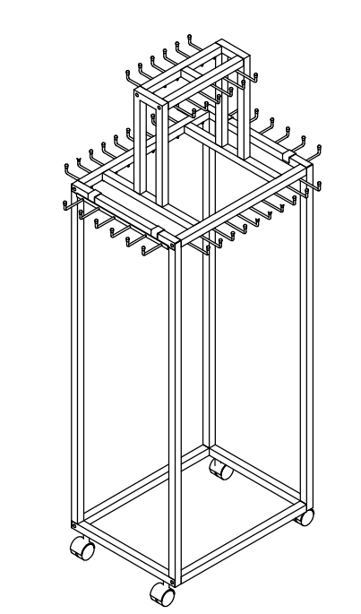 Belt-tie island display rack