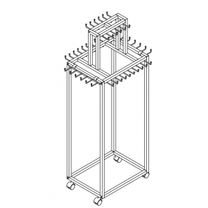 Belt-tie island display rack